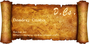 Demény Csaba névjegykártya