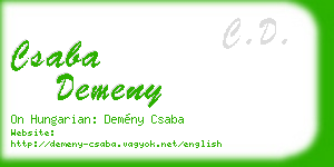 csaba demeny business card